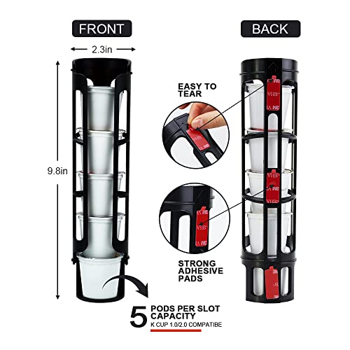 Sungrace K Cup Coffee Pod Holder For Keurig K-Cup Coffee, Side Mount Storage Organizer, Perfect For Small Counters ( Black, 2 Pack For 10 K Cups) #TOP1