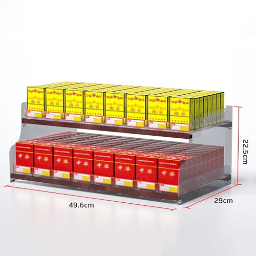 Exhibidor de cigarrillos acrílico transparente con soporte de pared rectangular 3