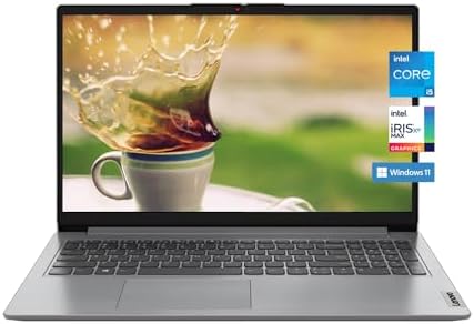 Lenovo 15.6" Laptop, IdeaPad 1i, 15.6" FHD Anti-Glare Display, 12th Gen Intel Core i5-1235U 10-core, 12GB RAM, 512GB SSD, Intel Iris Xe Graphics, Bluetooth, Wi-Fi, Windows 11, Cloud Grey