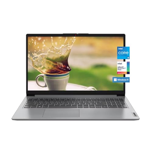 Lenovo Laptop de 15,6 polegadas, IdeaPad 1i, tela antirreflexo FHD de 15,6 polegadas, Intel Core i5-1235U de 12ª geração, 10 núcleos, 24 GB de RAM, SSD de 1 TB, Intel Iris Xe Graphics, Bluetooth,