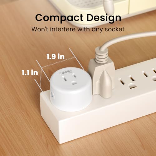 Image of GHome Smart Mini Smart Plug, WiFi Plug Outlet Timer Smart Socket Works with Alexa and Google Home, APP Control, No Hub Required, ETL FCC Listed, 2.4GHz WiFi Only