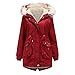 Produktbild Higlles Abnehmbarer Winter Winterjacke Liner Abnehmbarer Hut Warm Plus Fleece Cotton Coat Dicke Mantel Damen