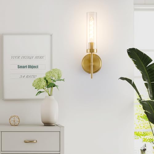 Image of Battery Operated Wall Sconce,Gold Wall Sconces 8000mAh Fast Chargin Dimmable 2Color Temperature Bulbs Endurance 100 Hours Infinitely with Remote Control Wireless Wall Lights for Bedroom Living
