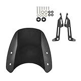Parabrisas Deflector Carenado Delantero Parabrisas Motocicleta Soporte para Triumph para Bonneville para Scrambler 1200 XC XE BE 2019-2023 Deflector Viento(Aspecto de Fibra de Carbono.)