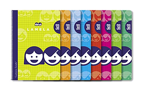 Lamela BLOC F? ESPIRAL (10) 3MM 80H CUADROVIA 07F003, 8 colores surtidos, tamaño folio