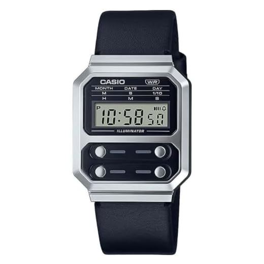 Casio Reloj Digital para Hombres de Cuarzo con Correa en Cuero A100WEL-1AEF
