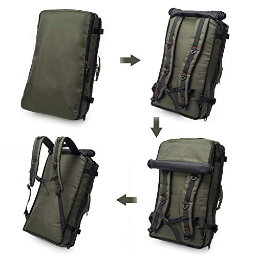 Mardingtop 40L Duffle Backpack Molle Travel Sports Gym Carry-On Bag for Men Women 6346-Army Green