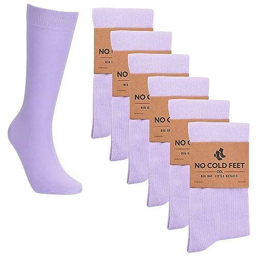 Fun Purple Colorful Novelty Socks for Men for Dress Casual Formal Groomsmen Wedding, 6 Pack