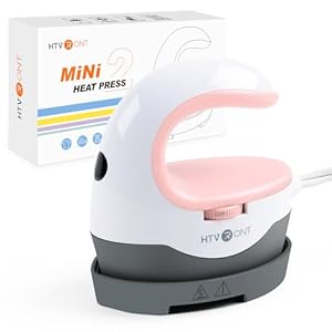 HTVRONT Heat Press Mini Heat Press Machine, Small Heat Press Portable Iron Press Machine for T Shirts, Hats, Heating Transfer Projects (Pink)