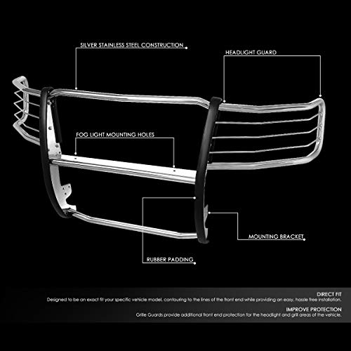 Image of DNA MOTORING GRILL-G-074-SS Stainless Steel Front Bumper Brush Grille Guard Compatible with 07-13 Silverado 1500