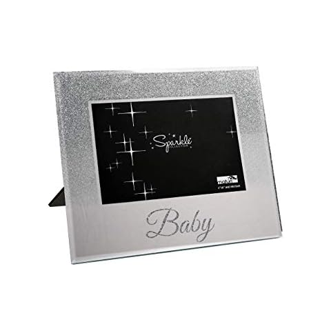 Maturi Silver Glitter Mirrored Photo Frame Cover