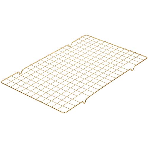 Wilton Non-Stick Diamond-Infused Large Navy Blue Cookie Sheet With Gold Cooling Grid Set, 11 X 17 #TOP3