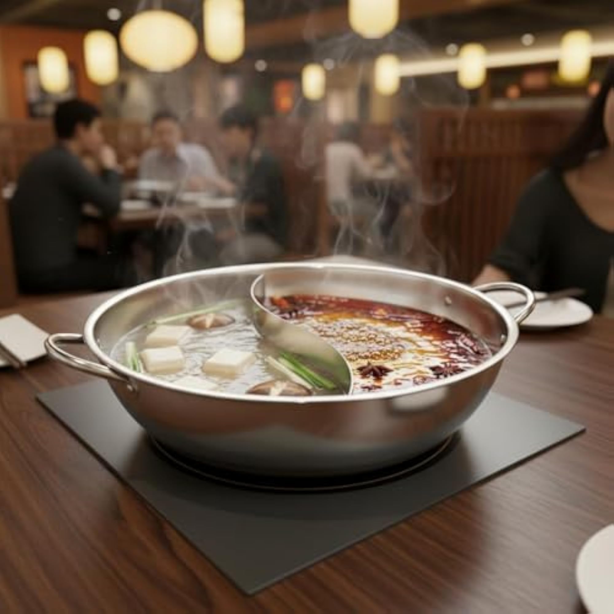 Thickened Material Yin Yang Hot Pot Divider, Stainless Steel
