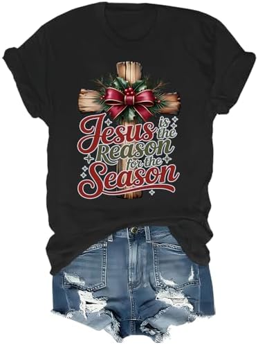 Jesus is The Reason for The Season Shirt Christmas Jesus Cross T-Shirt