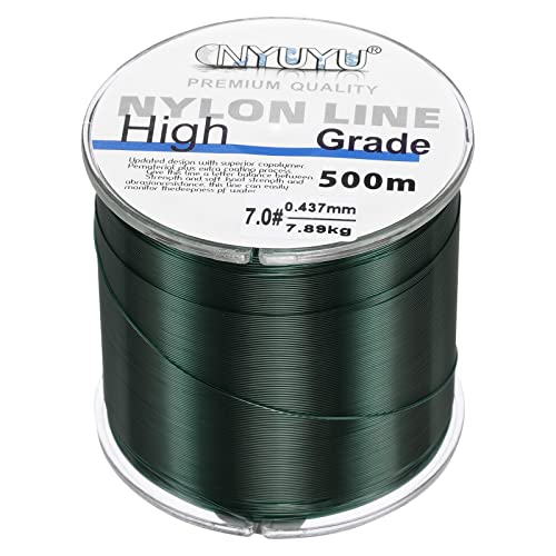 PATIKIL 500M Nylon Línea de Pesca, 17LB Hilo de Pesca Carretes de Monofilamento Línea de Carpa Cuerdas Trenzadas Seales de Pesca, Oscuro Verde