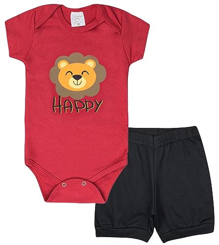 Kit Roupa De Bebe 6 Peças Body Manga Curta E Short Algodão Menino ou Menina (G, Menino)