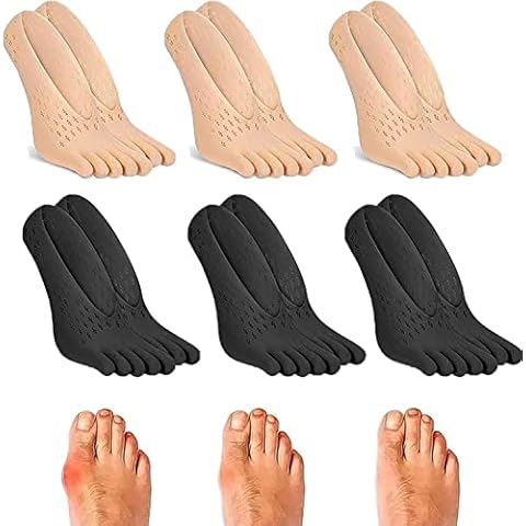 Projoint Antibunions Health Sock, Anti Bunions Health Sock, Anti Slip Socks, Bunion Corrector Pain Relief Sock Acupressure Compressing Sock Foot Massager (3 Pairs, Skin) Cover