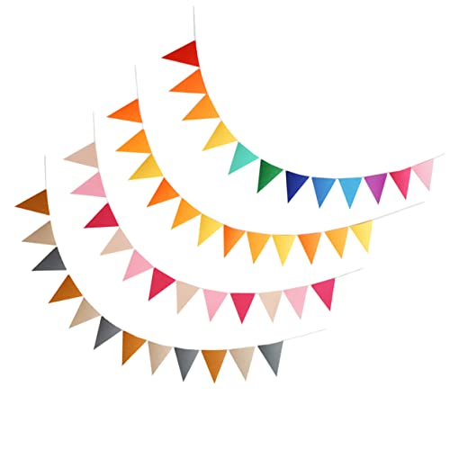 Cabilock 4 Sets Felt Triangle Flag Banner for Birthday Party Decorations Boho Style
