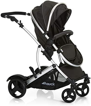 Hauck Tandem Double Buggy Duett 2, Double Stroller with Reversible Main Seat Convertible to Carrycot, Height Adjustable Handlebar, Sun Hood, Rain Cover, Foldable, Up to 36 kg, Black Forest (Pack of 1)