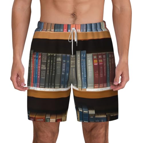 Short de bain homme léger Library Bookshelf fini le maillot mouillé qui colle