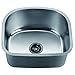 Dawn ASU105 Undermount Crescent Single Bowl Sink, Polished Satin