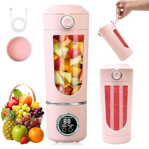 Batidora portátil de 700 ml, pequeña batidora de pie con 12 cuchillas de acero inoxidable y...