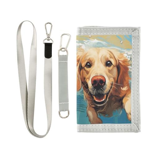 ALAZA Kids Wallets for Boys Girls Toddler Trifold Wallet Children Small Dog Underwater with Zipper Coin Pocket