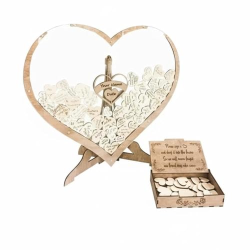 predolo Boîte de Souhaits en Bois et Acrylique Personnalisé Urne Cœur de Mariage Décor Moderne...
