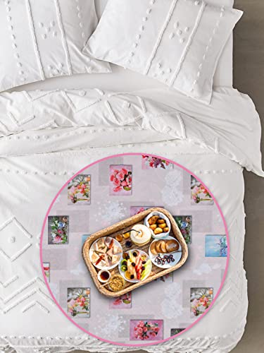 Image of Clasiko Bed Server /Food Mat, 36x36 Inches, Material - PVC; Color - Balck Beige Checks; Pack of 1; Reversible Use, Water /Oil Proof, 3 Layer, Anti-Bacterial