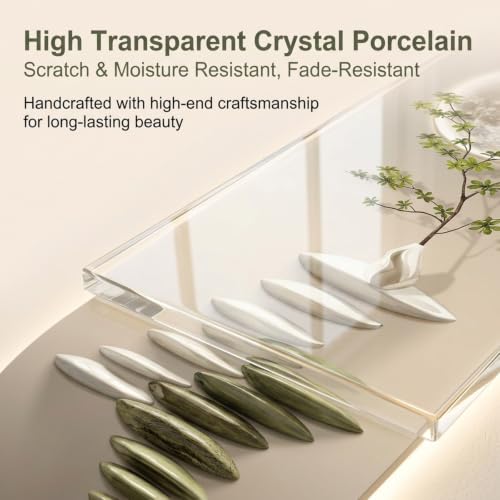 3D LED crystal porcelain wall art, with remote control, for living room