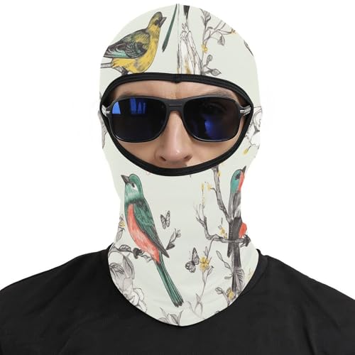 Pasamontaña térmico para hombre y mujer con estampado de pájaros y flores, máscara facial para esquí, motocicleta y clima frío miniatura 3