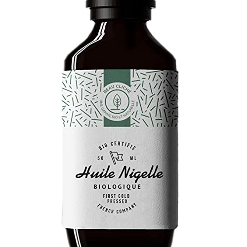Huile de Nigelle BIO Pressée à froid, Pure, Cumin noir - 100% Naturelle, cultivée en Égypte et embouteillée en France - Qualité alimentaire - 50ml