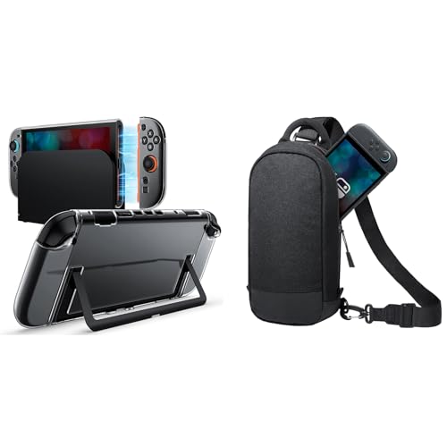 JETech para Nintendo Switch 2 (2025) 7,9 Pulgadas Transparente Funda Acoplable y Bolso Bandolera Lote