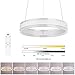 Produktbild LED Pendelleuchte Dimmbar Hängelampe, Modern Design Pendellampe Weiss Höehenverstellbar, Esszimmerlampe, Esstischlampe 36W mit Fernbedienung für Esszimmer Schlafzimmer Wohnzimmer