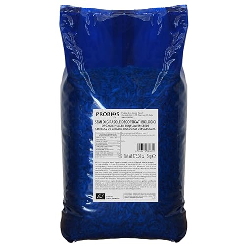 Probios Semi di girasole Biologici - Ricchi di Fibre e Minerali - Semi Girasole Crudi Commestibili - Vegani - Confezione da 5 kg