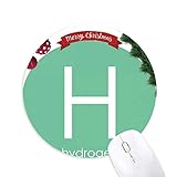 Chemie Elemente Periode Tafel nichtmetallischer Wasserstoff H Rundgummi Maus Pad Weihnachtsbaum Mat