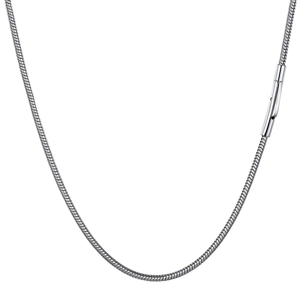 PROSTEEL2mm Snake Chain Necklace with Sturdy Clasp, Chain for Adding a Pendant, Men and Women Jewelry, Gold Plated/316L Stainless Steel/Black (Send Gift Box)