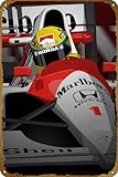 KNIOIL Ayrton Senna Poster, Retro-Metall-Blechschild, 