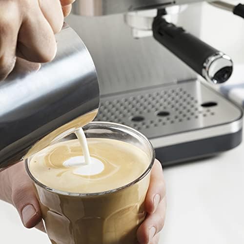 Breville Bijou Espresso Machine | Automatic and Manual Espresso, Cappuccino & Latte Maker | 15 Bar Pump | Steam Wand | Silver [VCF149]