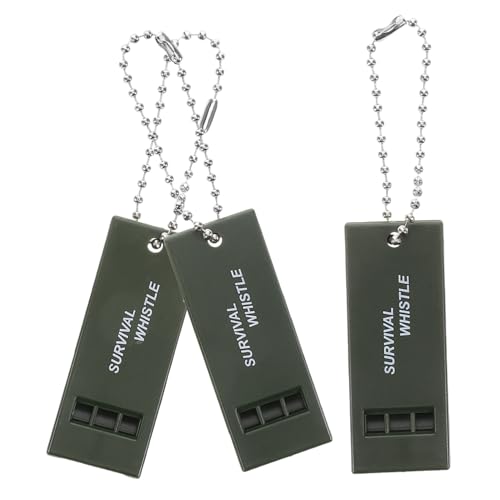 LIOOBO 3Pcs High Survival Whistle Emergency Rescue Signal Whistles for Hiking Boating Camping Safety Whistle with Beaded Chain for Teachers and Lifeguards