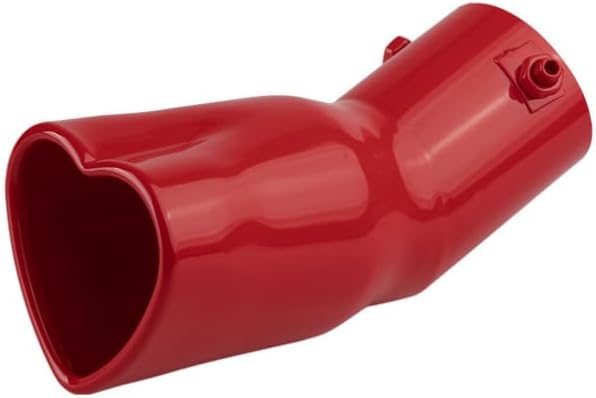 2.5 inch Inlet Exhaust Tips Muffler Tip,Stainless Steel Chrome Heart-Shaped Exhaust Tip,Universal Bolt-On Exhaust Muffler (Red,Curved)