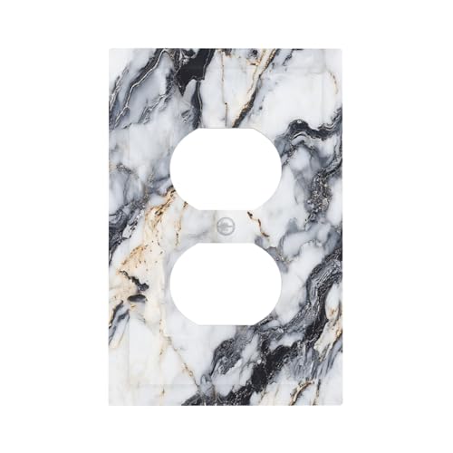 Gnauhuott Outlet Covers Black Gold Marble Abstract Modern Luxury 1 Gang Duplex Light Switch Cover Plate Decorative Switch Plate Covers Electrical Socket Cover for Bedroom Home Decor by Gnauhuott - Used condition - US$9.70