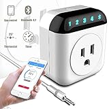 NASHONE Bluetooth Smart Plug App Remote Control Socket with Thermostat, Timing and Countdown Function, Digital Temperature Controller with Heating and Cooling Mode Pre-Wired Sensor Probe