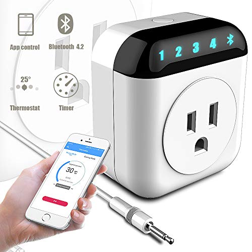 NASHONE Bluetooth Smart Plug App Remote Control Socket with Thermostat, Timing and Countdown
