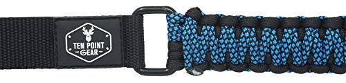 Ten Point Gear Gun Sling Paracord 550 Adjustable w/Swivels (Multiple Color Options) (Black & Blue Diamonds)