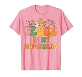 Girls Jesus is My Superhero Christian Sister God Toddler Kid T-Shirt