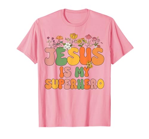 Girls Jesus is My Superhero Christian Sister God Toddler Kid T-Shirt