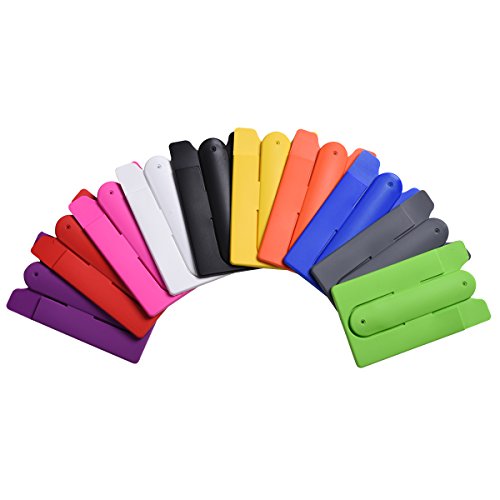 CZCCZC 10pcs Universal Mix Color Back 3M Silicone Stick SIM/Credit Card Holder Pocket Pouch with Phone Stand