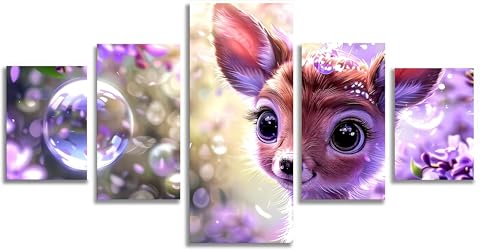 Broderie Diamant Kit Complet Cerf pour Décoration Murale de Salon Scintillante