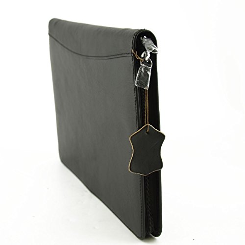 Cartable A4 cuir noir compartimenté pour vos rendez-vous professionnels - 3